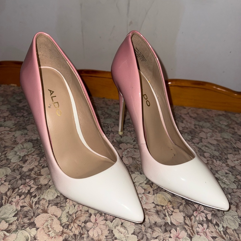 Aldo Two-Tone Pink and White Heels